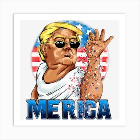 Limited Edition Donald Trump Salt Merica Freedom Usa Flag 4th Art Print