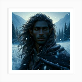 Elf In The Snow 1 Art Print