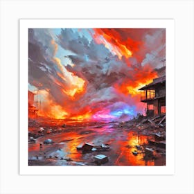 Fire In The City Art Print