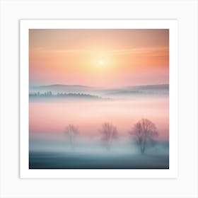 Sunrise In The Mist Art Print