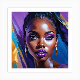 Black Woman With Purple Eyes Art Print