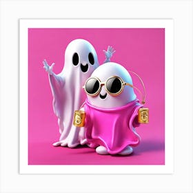 Ghosts In Pink Art Print