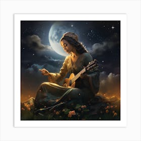 Woman With A Guitar Art Print