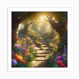 A Whimsical Scene Titled Into 1 Art Print