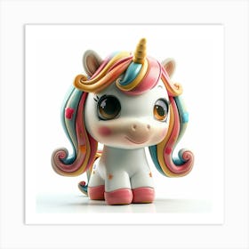 Unicorn With Rainbow Mane 62 Art Print