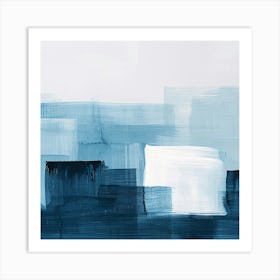 Abstract In Blue And White Art Print