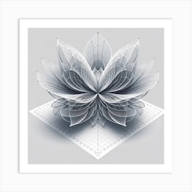 Abstract Lotus Flower Art Print