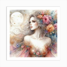 Portrait of a radiant woman 2 Art Print