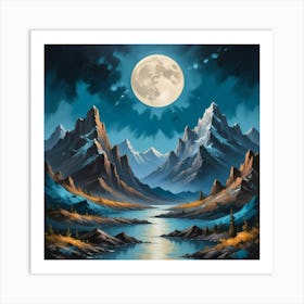 Moon Mountains Art Print 1 Art Print