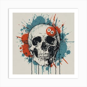 Billiard Ball Skull Art Print