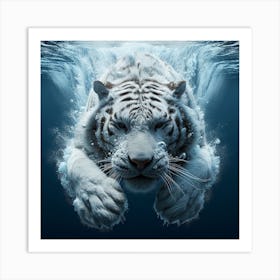 White Tiger Underwater 7 Art Print