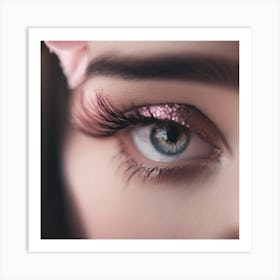 Pink Eyelashes Art Print