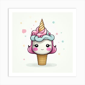 Kawaii Unicorn 29 Art Print