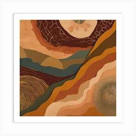 Abstract Earth Toned Print Designs Art Print