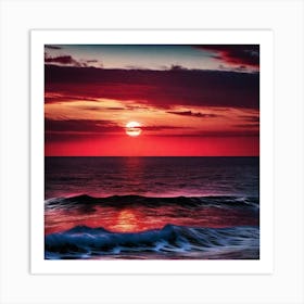 Sunset Over The Ocean 58 Art Print