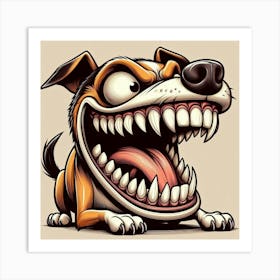 Cartoon Dog With Teeth 1 Art Print