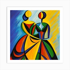 Two Women In Dresses Art Print