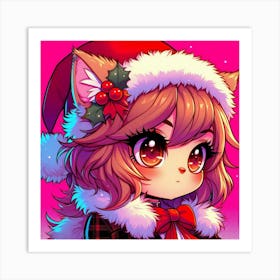 Santa Cat 1 Art Print