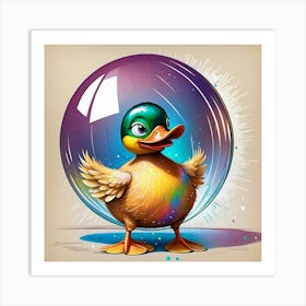 Duck In A Bubble 1 Art Print