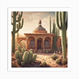 Cactus House 1 Art Print