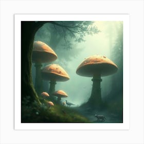 Mushroom Forest 3 Art Print