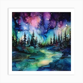 Aurora River Art Print