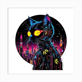 Cat In A City Art Print