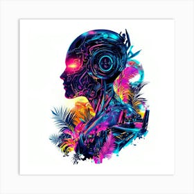 Robot Woman.Generated AI. Wall Art Print Art Print