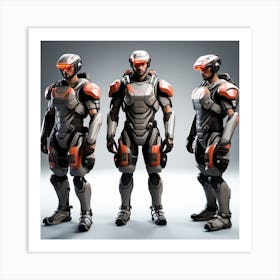 Three Men In Spacesuits Art Print