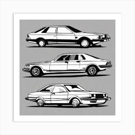 Four Cars In A Row Art Print