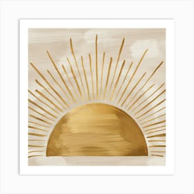 Golden Sunrise Minimalist Radiance (3) Art Print