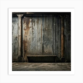 A Seasoned Concrete Wall Enduring The Test Of Time Under The Weight Of Distressed Textures Reveals Art Print