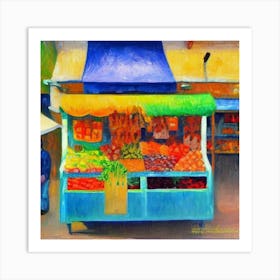 Fresh Food Street Market Adeline Yeo Art Print