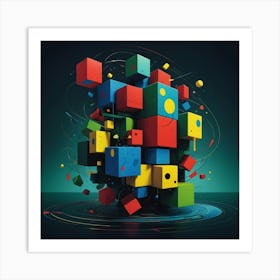 Abstract Cubes 2 Art Print