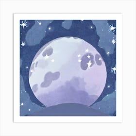 Moon in the sky Art Print