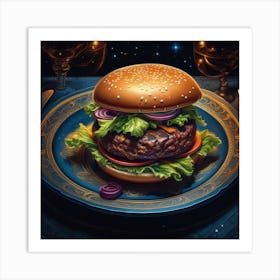 Burger In Space 1 Art Print