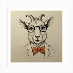 Goat In A Suit 2 Art Print