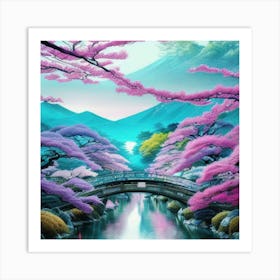 Sakura Bridge 1 Art Print