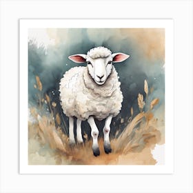 Watercolor Sheep Art Print