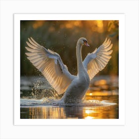 Swan In Flight 5 Art Print