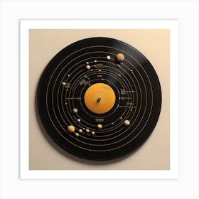 Planets Of The Solar System on Gramophone Record Art Print