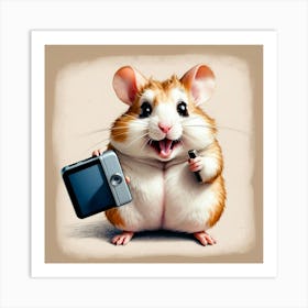 Hamster With A Camera Art Print