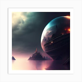 Spaceship In The Sky Art Print