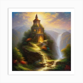 Castle In The Mist Art Print