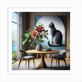 Gray cat 3 Art Print