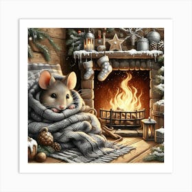 Christmas Mouse Art Print