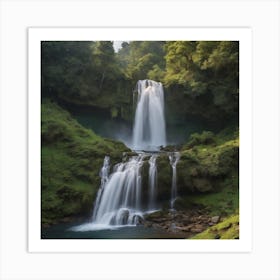 Waterfall - Waterfall Stock Videos & Royalty-Free Footage 5 Art Print