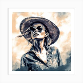 Woman In A Hat 6 Art Print