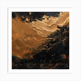 Abstract Painting Black And Gold Wall Art 4 Art Print