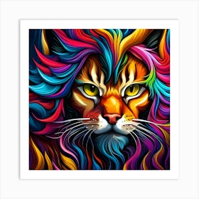 Colorful Cat 8 Art Print